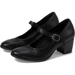 Aetrex Womens Sara Mary Jane Pumps EU 36 US 6-6.5 Black Leather NIB
